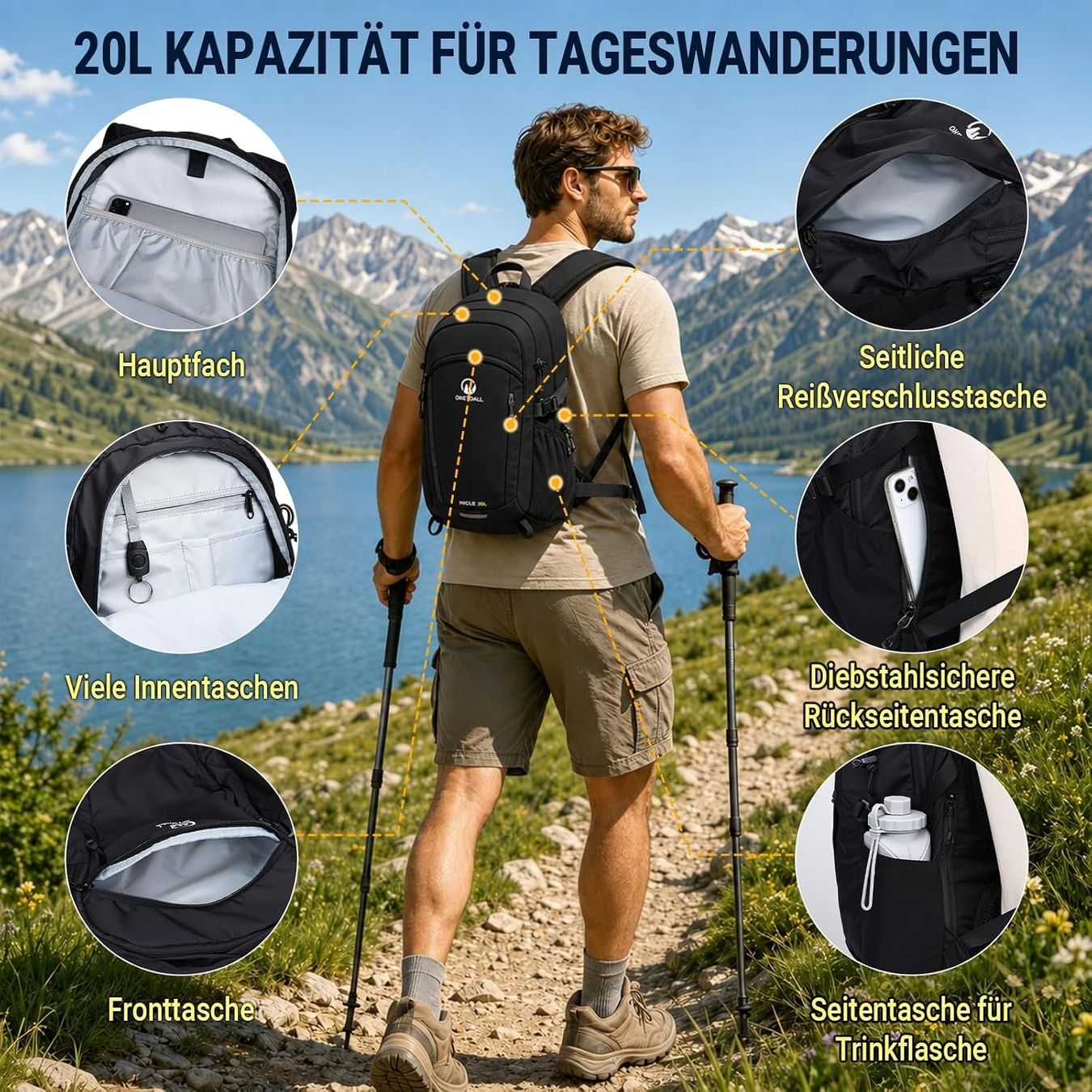 Rucksäcke: Wanderrucksack 20L leicht mit Regenhülle – Neu und originalverpackt aus Suhr von SchnapperCH 2