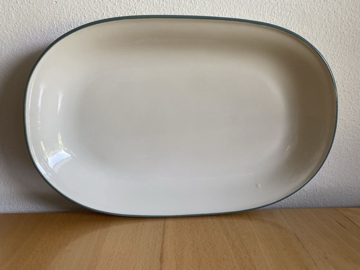 Rössler Servierplatten: Rössler Platte weiss mit blauem Rand Grösse 32 – Gebraucht aus Schwarzenburg von Michellu 7