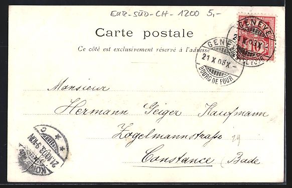 Cartoline postali: AK Genève, Promenade de la Treille – Usato da Berlin venduto da bartko-reher 1