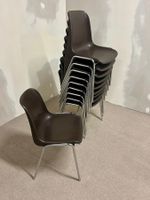 2er Set Stühle stapelbar Vintage Designklassiker braun