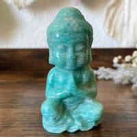 ✲ Amazonit Buddha Skulptur ✲ 136g / 79mm Amazonite Carving