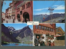 AK col Appenzell AI 4- fach-Mehrbildkarte ≈ 1970 