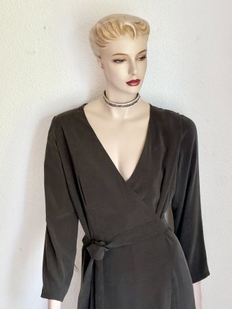 Braunes Wickelkleid "FADEGRAD" Swiss Handmade