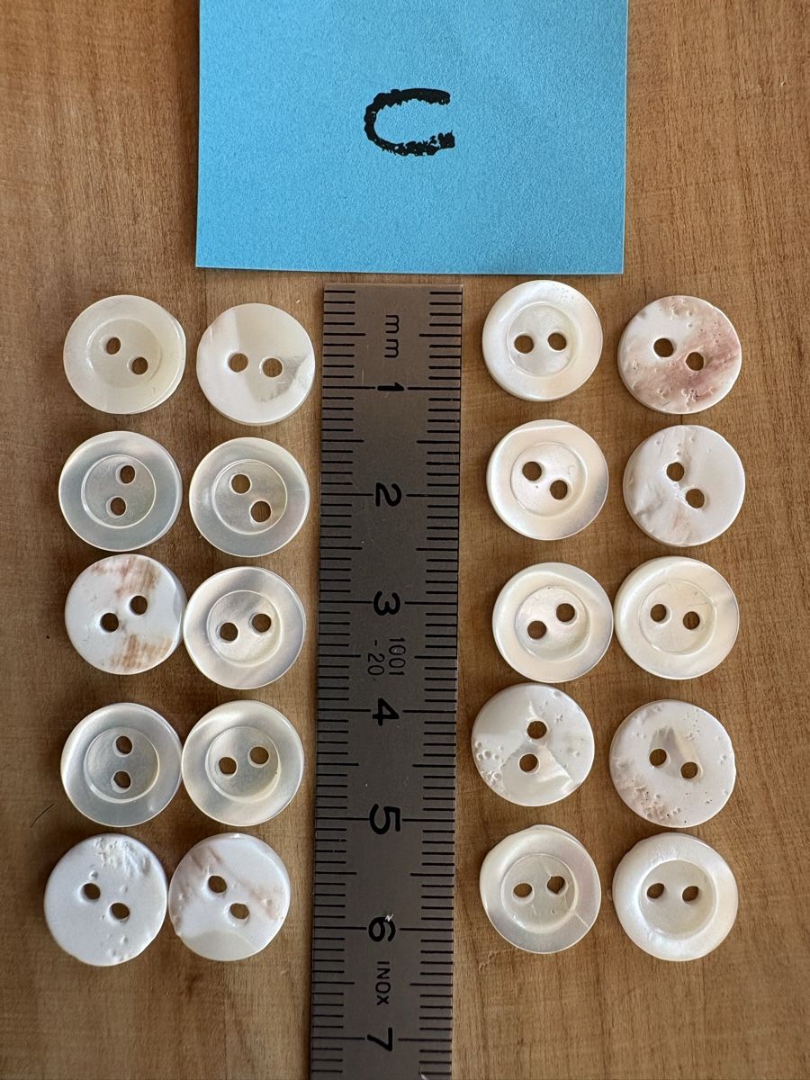 Bottoni: 20 Perlmutt Knöpfe ( ca 11mm ) – Nuovo (secondo la descrizione) da Rümlang venduto da euqinom16