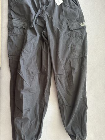Pantalon Cargo Vintage Baggy Parachute – Noir – Neuf 