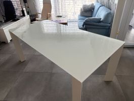 Table blanche verre  bon état