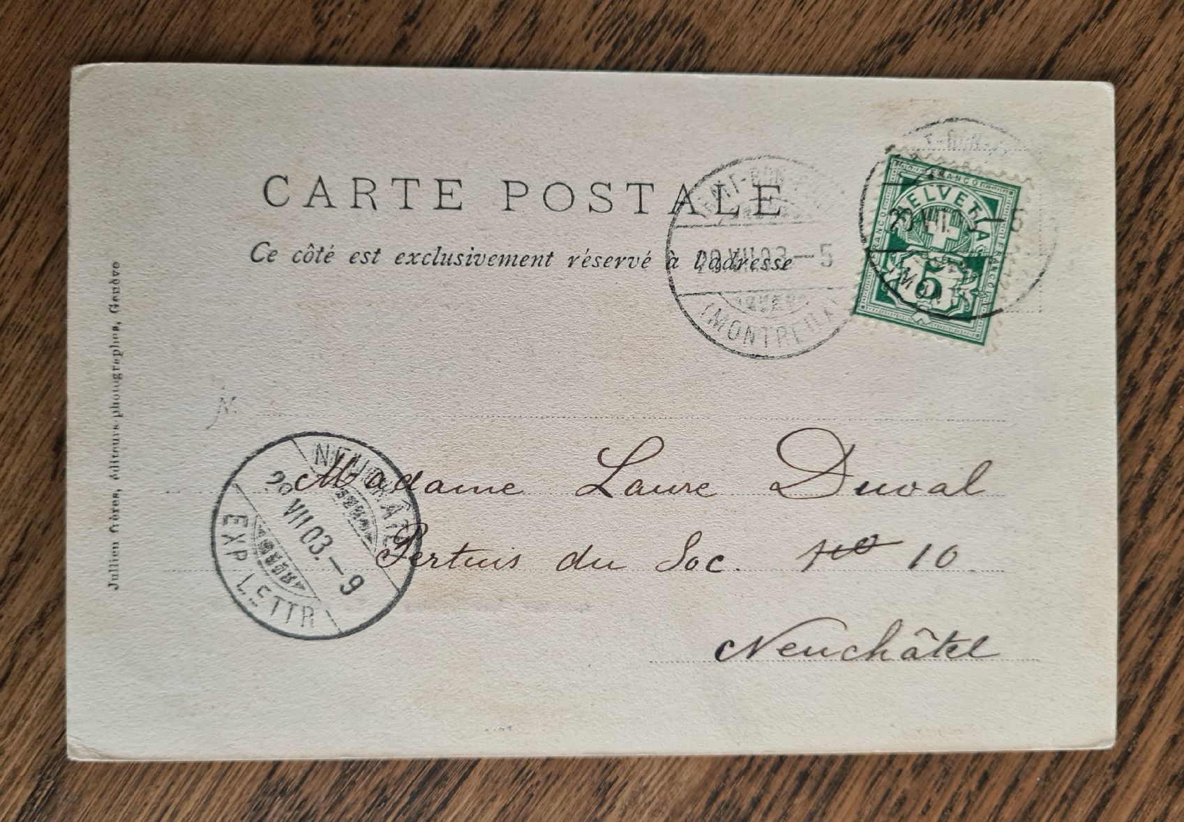 Ansichtskarten: Lac Léman 1903 – Gebraucht aus Ebikon von Donar50 1