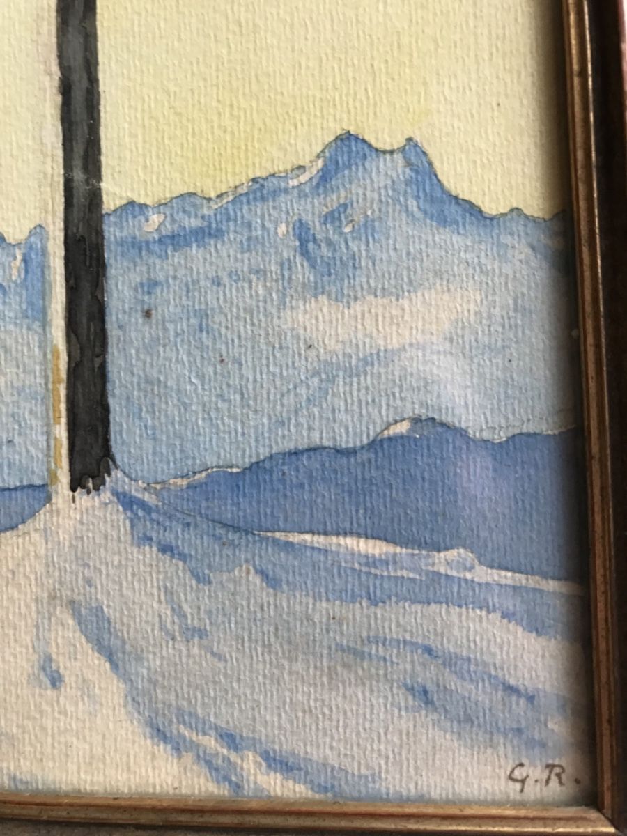 Gemälde: Zeitloses Aquarell Monogramm G.R. – Gebraucht aus Wolfhalden von SecondAntique 2