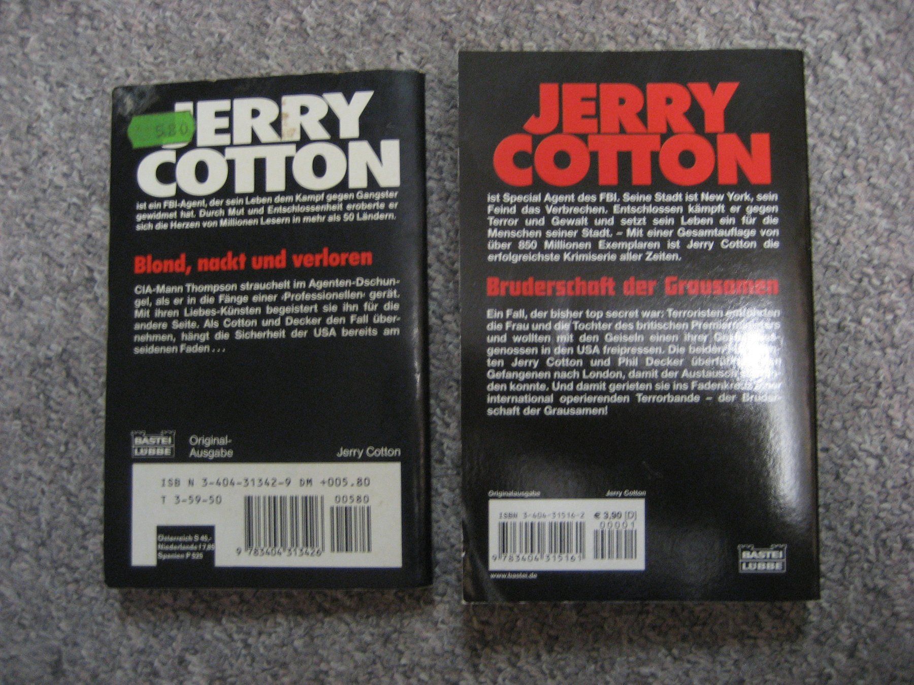 Libri: 2 x Jerry Cotton Taschenbuch – Usato da Bottighofen venduto da Spiderman61 1