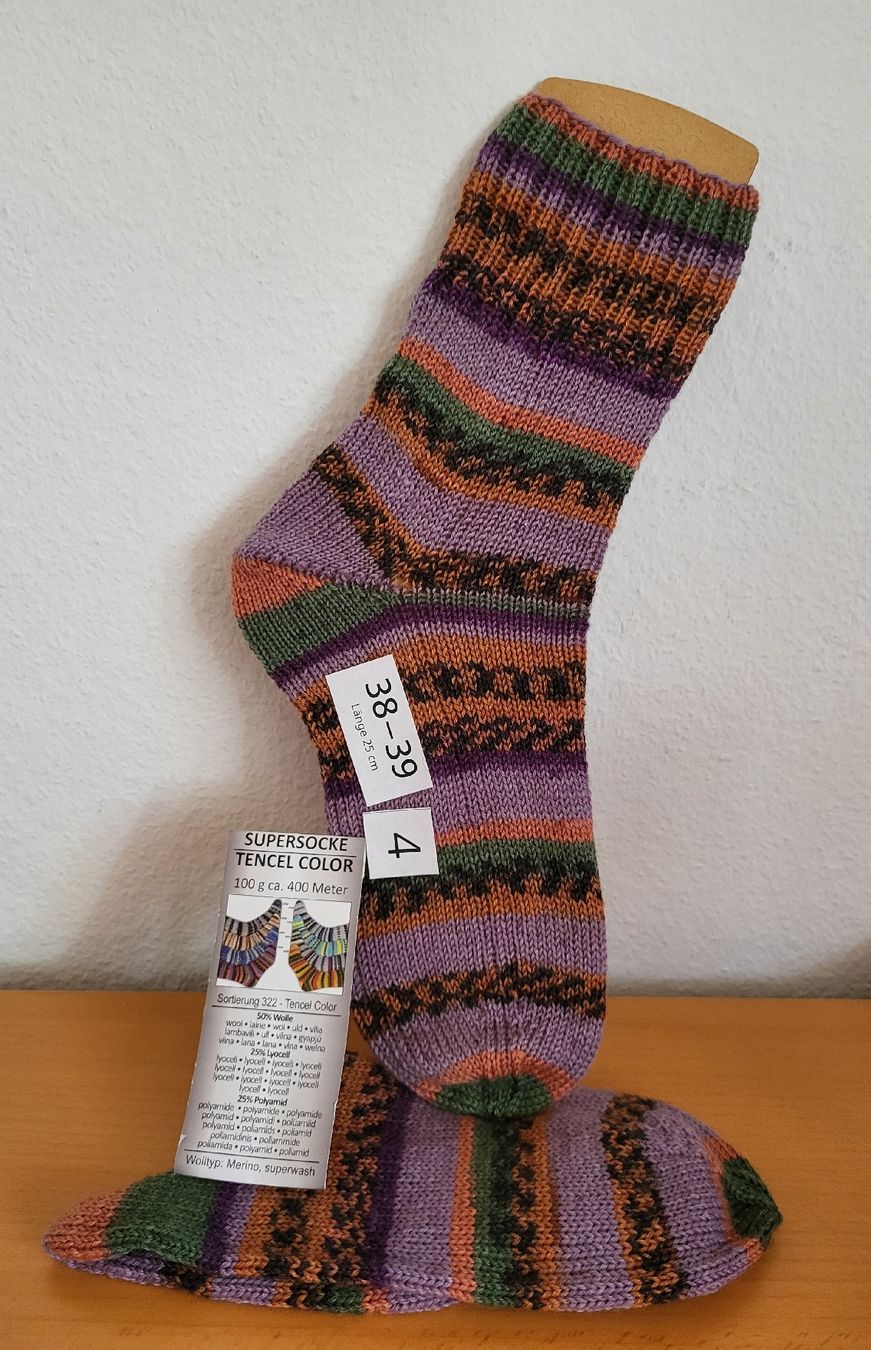 Calze: Socken 38-39 handgestrickt Nr 4 – Nuovo e nell'imballaggio originale da Winterthur venduto da Baer49