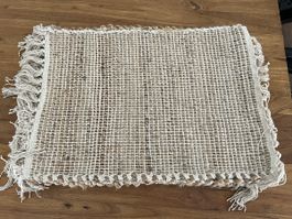Tischset 8 Stk. hellbeige mit Fransen