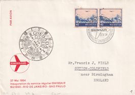 Swissair Fluglinieneröffnung Zürich-Genf-Sao Paolo 1954