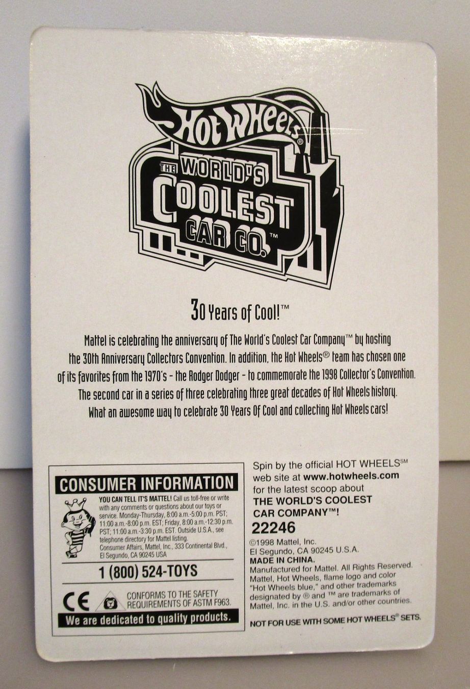 Hot Wheels Modellini d'auto: HOT WHEELS RODGER DODGER 12TH ANNUAL CONVENTION 1998 – Nuovo e nell'imballaggio originale da Chêne-Bourg venduto da breno56 5