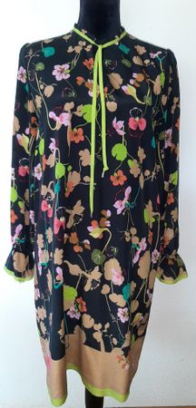 Marc Cain Blumenkleid / SILK N 3, Gr. 38 Schwarz Bunt 