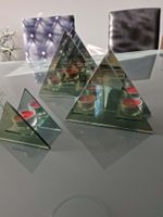 3-er Set Kerzenständer aus Glas