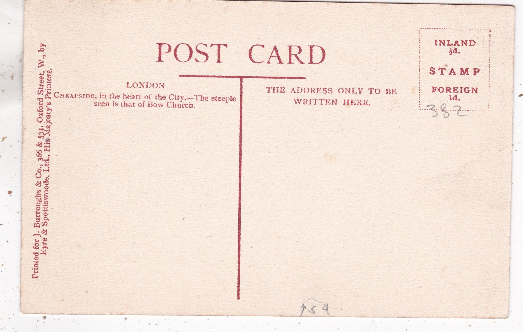 Cartoline postali: England London Cheapside – Usato da Herisau venduto da Lisegrat2008 1