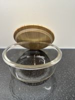 Glasschale mit Bambusdeckel - Aufbewahrungsdose