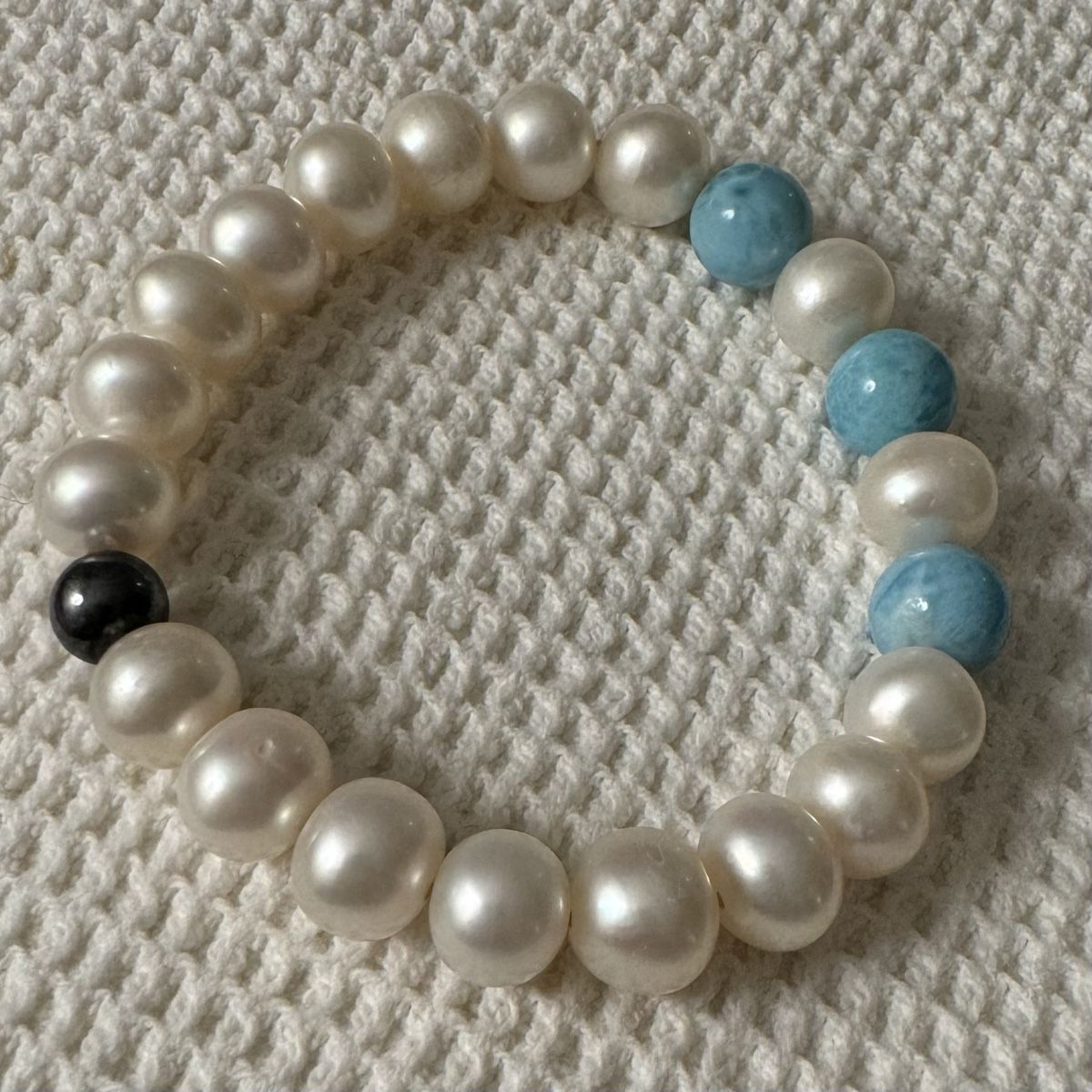 Bracciali & Braccialetti: Armband mit Perlen und Larimar – Nuovo (secondo la descrizione) da Gonten venduto da dianno 2