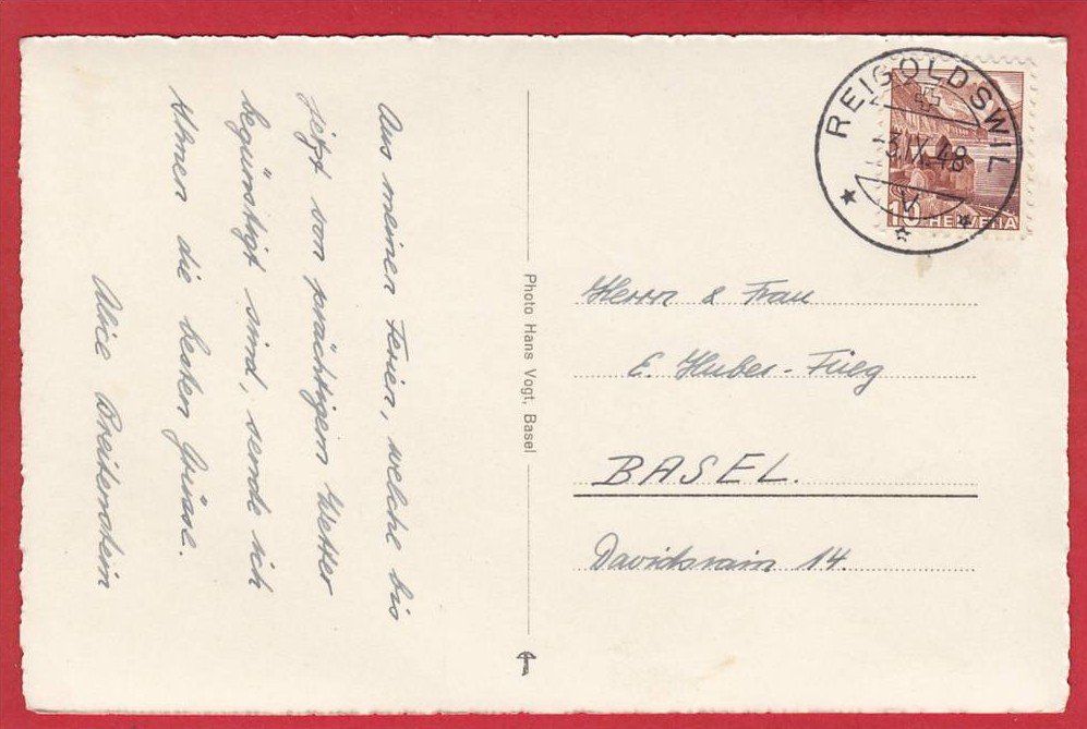 Cartoline postali: REIGOLDSWIL PENSION EICHENHOF – Usato da Grüningen venduto da Kartenlaube 1