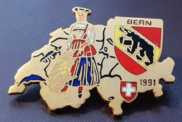 S669 - Pin 700 Jahre Schweiz 1991 Bern Trachten-Frau