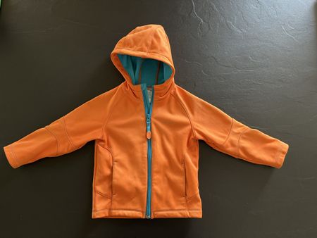 Veste polaire Quechua 3 ans orange/turquoise comme neuf!