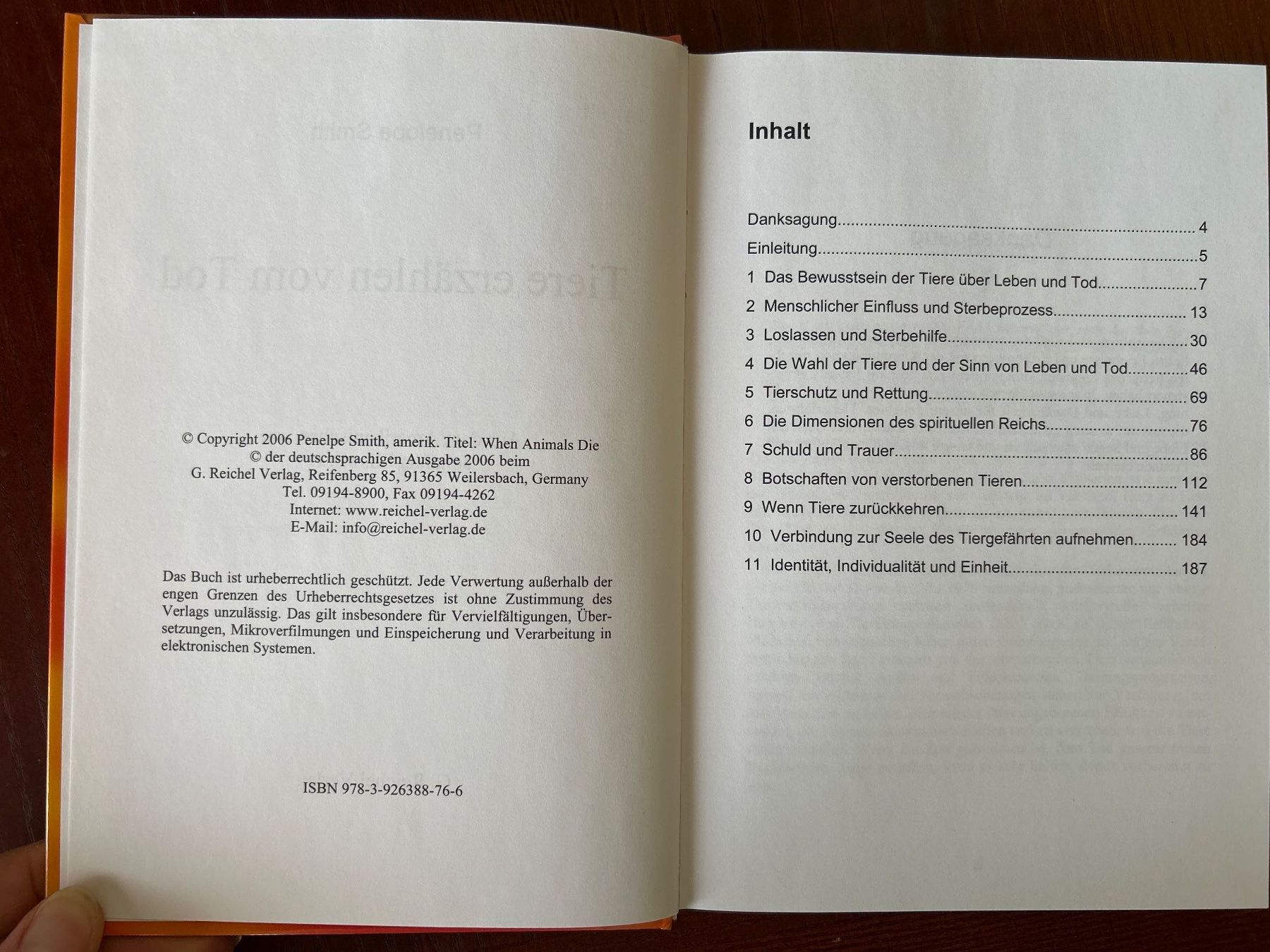 Libri: Tiere erzählen vom Tod  - Penelope Smith – Usato da Benglen venduto da silversun79 2