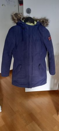 Winterjacke mit Fellkapuze, Grösse 36