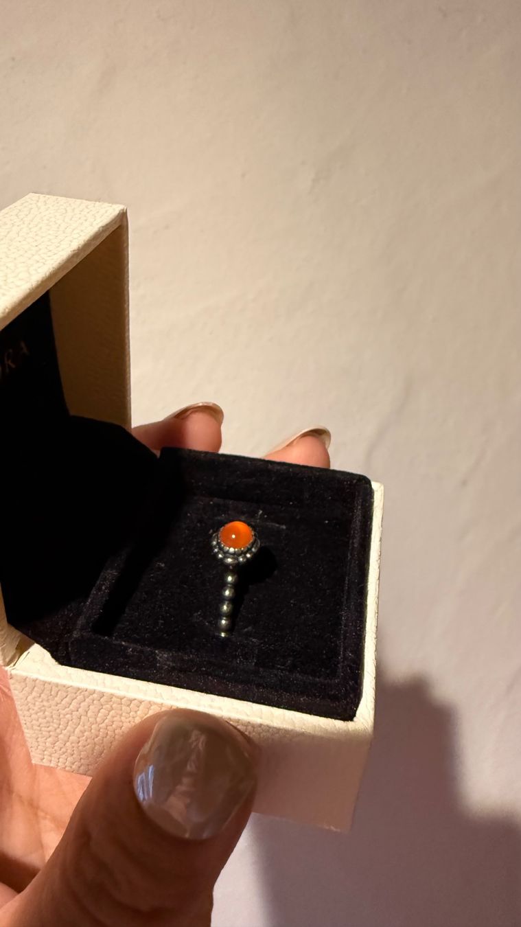 Pandora Anelli: Original Pandora Ring mit orangem Stein - elegant & zeitlos – Nuovo (secondo la descrizione) da Niederrohrdorf venduto da gigerch 3