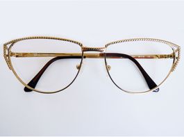 Brillenfassung Damen GENNY Italy gold VINTAGE 1980s NOS
