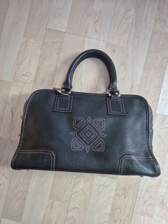 Vintage Ledertasche schwarz Hand made