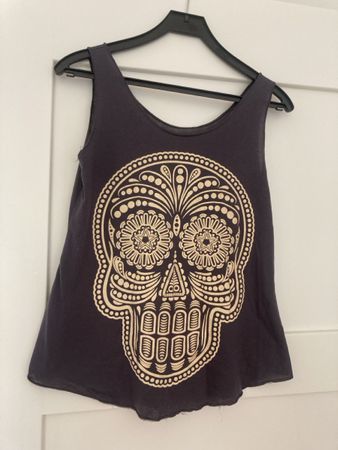 Tanktop mit Totenkopf-Print, Grösse M