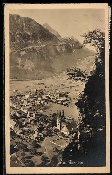 Ansichtskarten: AK Meiringen, Teilansicht mit Kirche – Gebraucht aus Berlin von bartko-reher