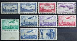 FRANCE 1930 à 1936: 10 timbres pour la poste-aérienne *