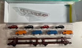 Trix transport de voitures en parfait état avec 8 VW