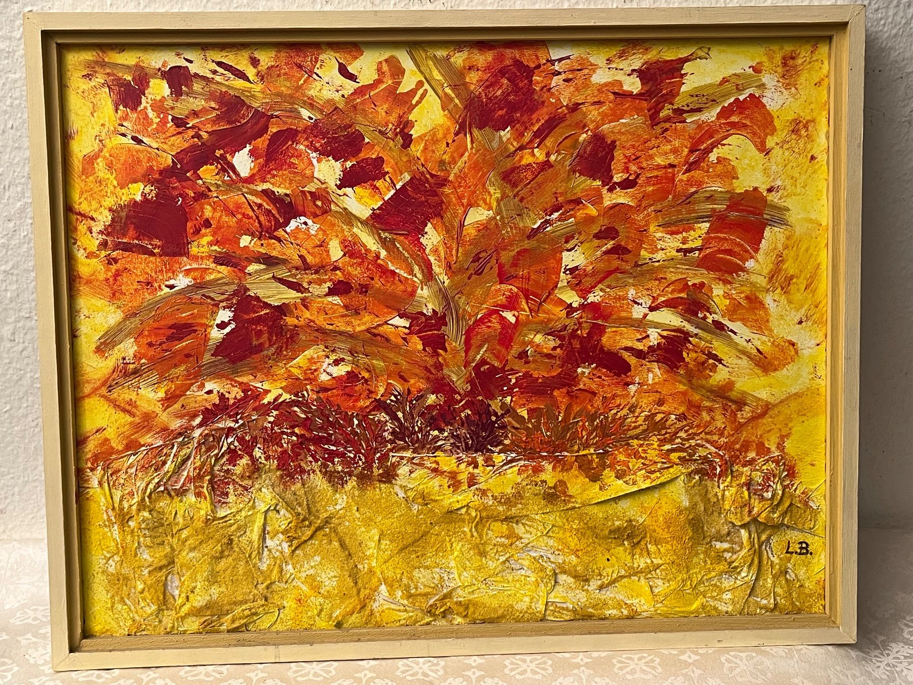Gemälde: Lucette Baier L.B. Monogramm Bunte Original Gemälde – Gebraucht aus Basel von PAUL_ART