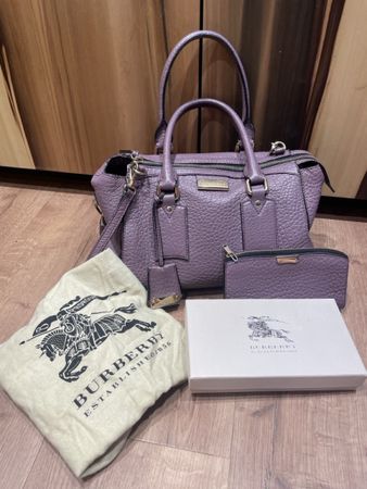 Original Burberry Satchel Leder Handtasche & Portemonnaie