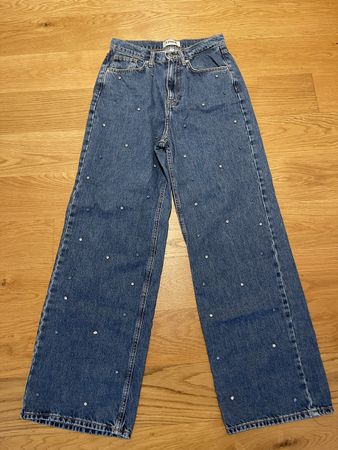 Straight Jeans mit Strasssteinchen W27 L32 👖✨