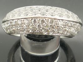 18 Karat Weißgold Ring mit Steine 6 gr. größe 58