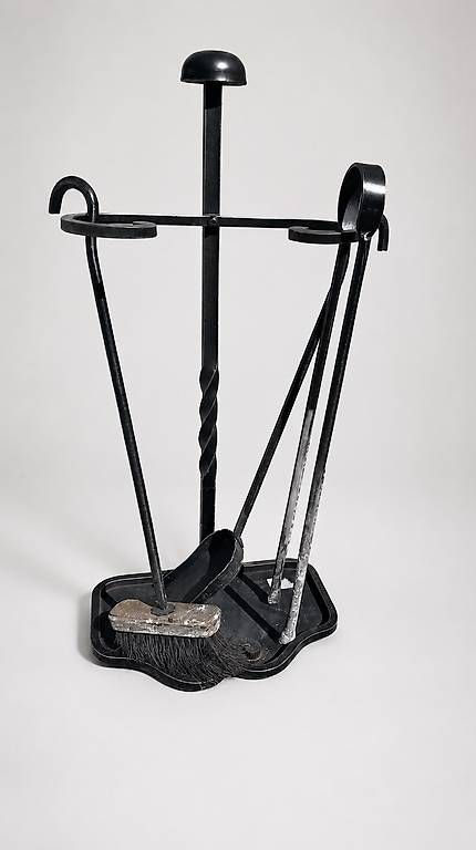 Cheminée: Set daccessoires de cheminée en fer forgé noir – Gebraucht aus Jussy von Retrove