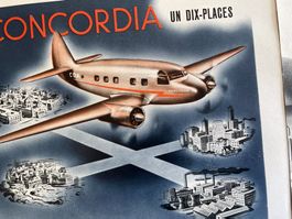 Concordia Flugzeuge - 2 alte Werbungen / Réclames 1947