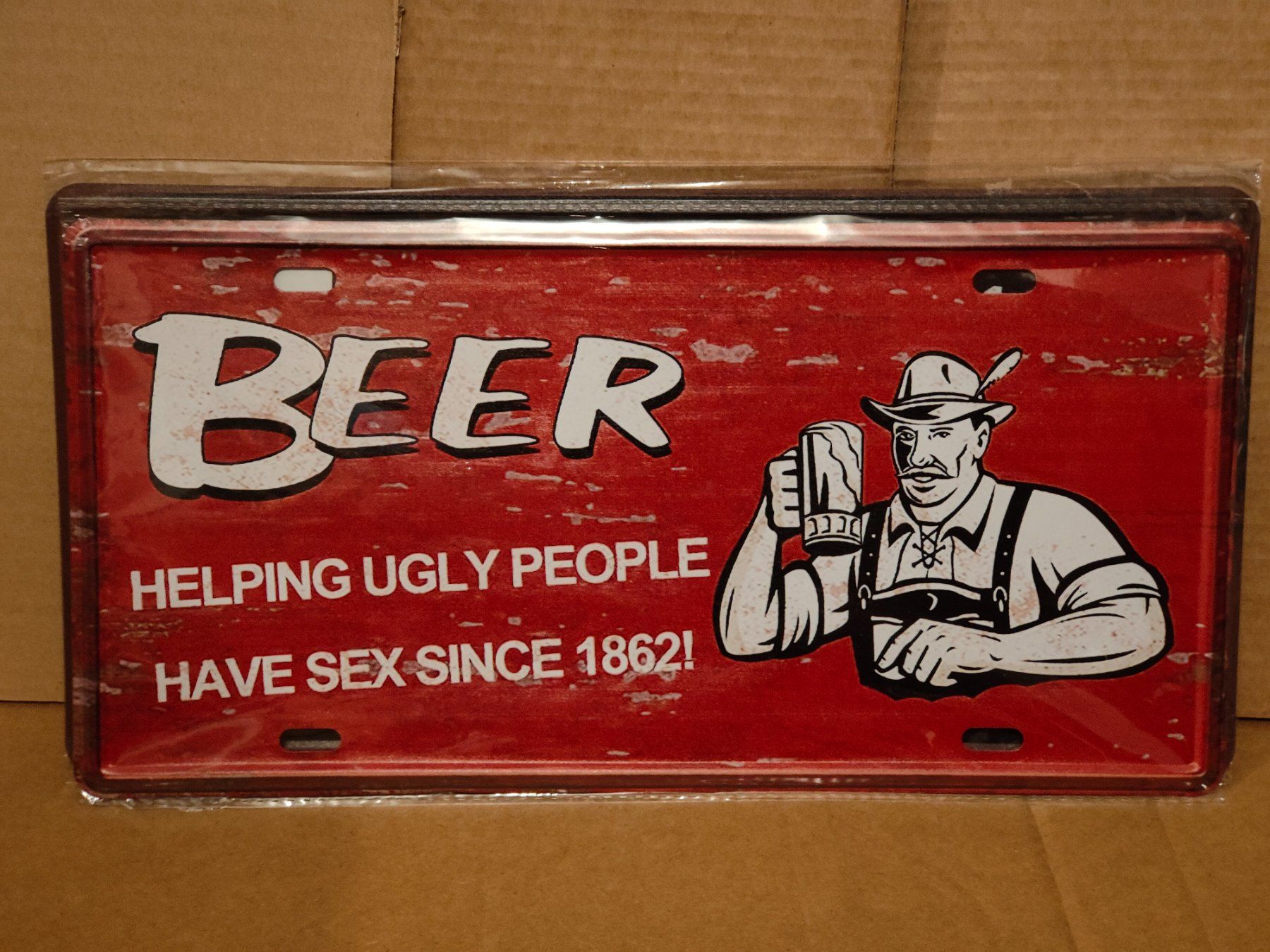 Insegne: Blechschild Bier Beer helps ugly people having... – Nuovo e nell'imballaggio originale da Wangen SZ venduto da Charlie_Firpo