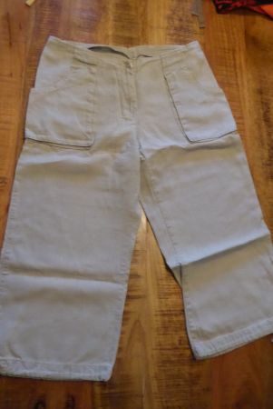 Mint grüne 3/4 Sommerhose Leinen Gr 42 Bund 42cm