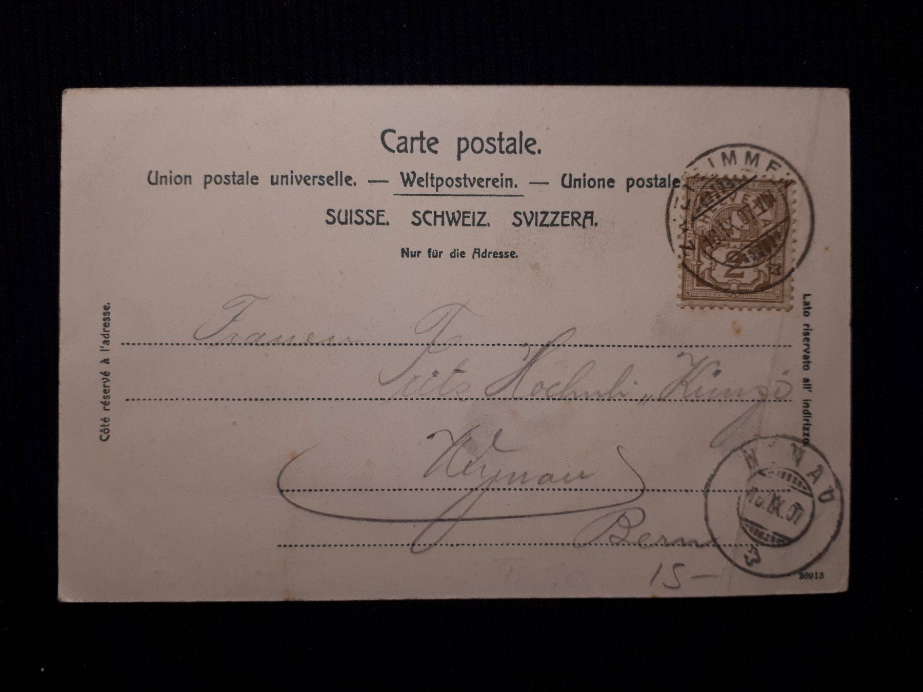 Ansichtskarten: ZWEISIMMEN 1907 - MIT DEFEKT – Defekt aus Ponto Valentino von giorgia06 1