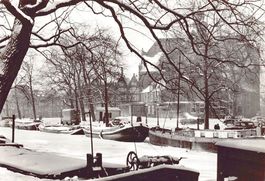 Amsterdam, Noordermarkt im Winter, um 1950