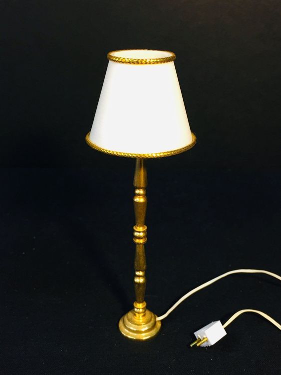 JTLB Miniatur Puppenhaus Stehlampe – 1:12 Maßstab, Mit Knopfbatterie, 10,3 Cm Hoch, Vintage-Design