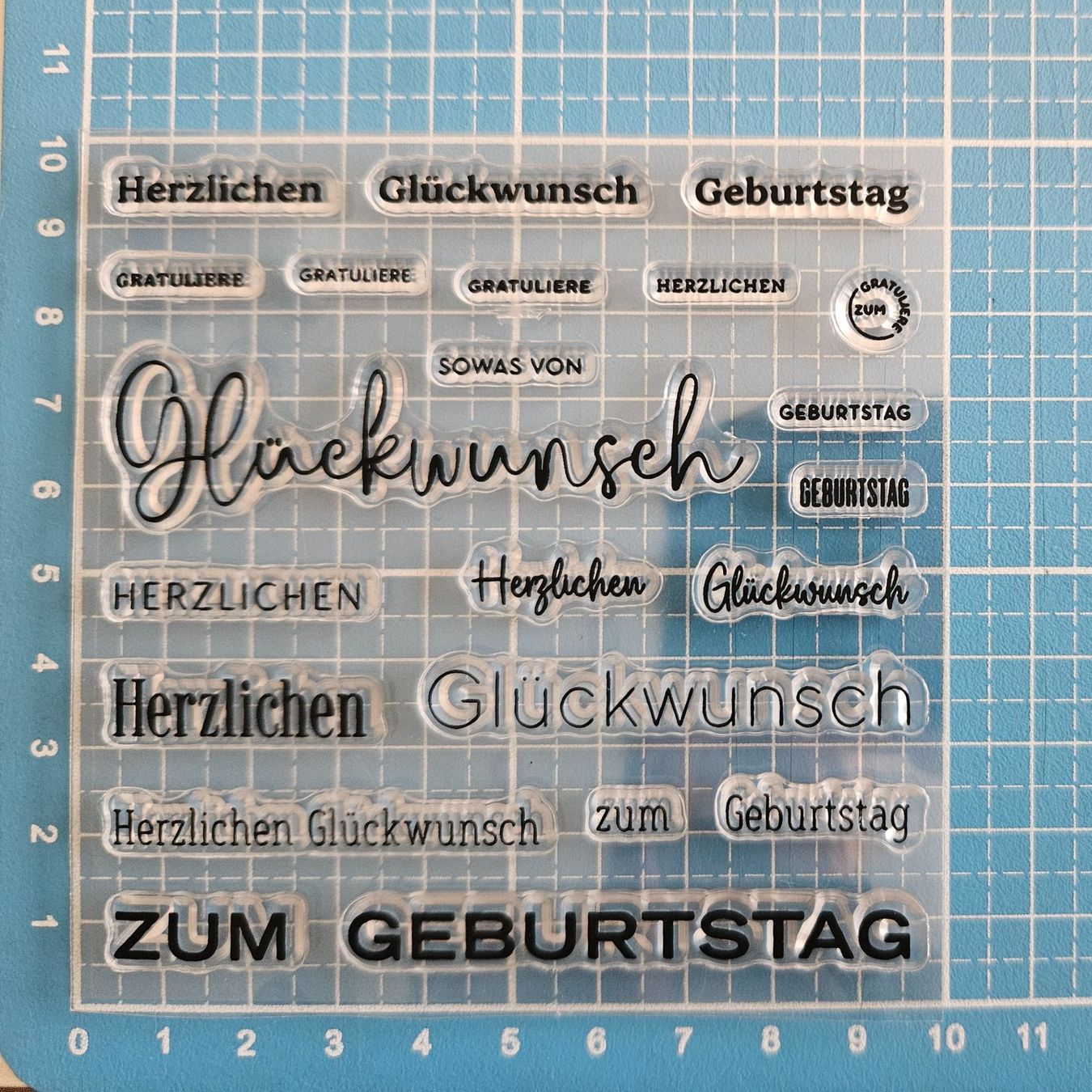 Timbri: Silikonstempel Nr. 565, Glückwunsch, Geburtstag – Nuovo e nell'imballaggio originale da Gretzenbach venduto da Fliegepilz56 1