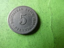 Dt. Reich 1899 G, 5 Pfennig