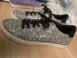 Silber Glitzer Schuhe, ideal für die nächste Party, Gr. 38
