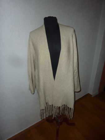 pancho mi-saison beige  taille unique pour femme