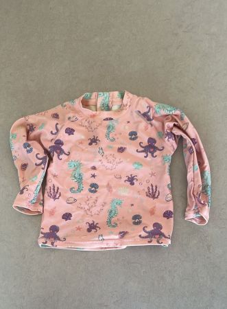 Bade-Shirt Pink Grösse 98/104 mit Seepferdchen-Motiv